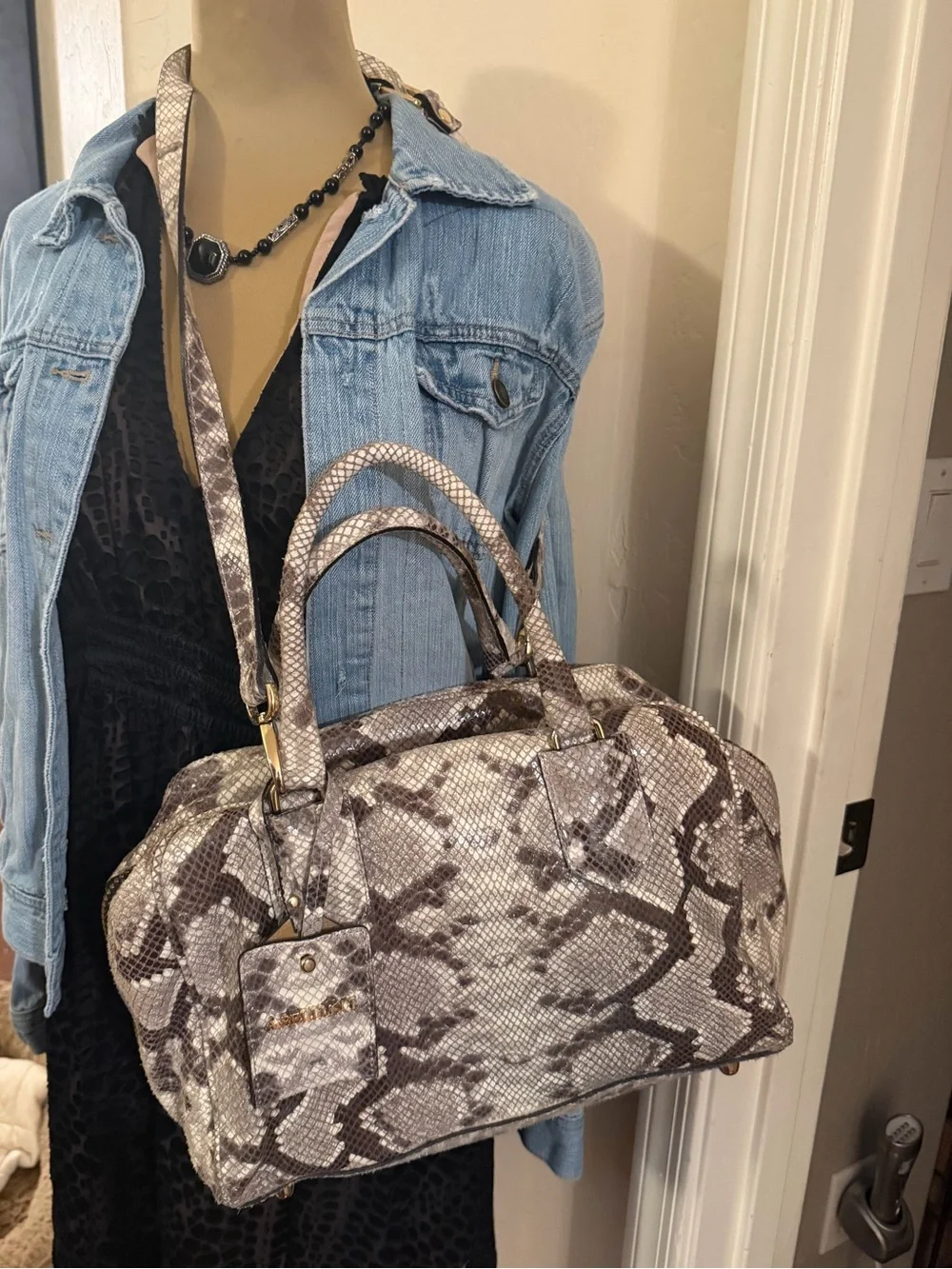A. Bellucci Reptile leather Boston bag Gorgeous!
